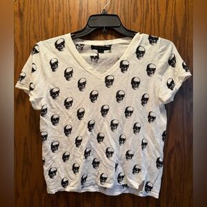 Skull Print V-Neck Women’s Top-Skull Cashmere